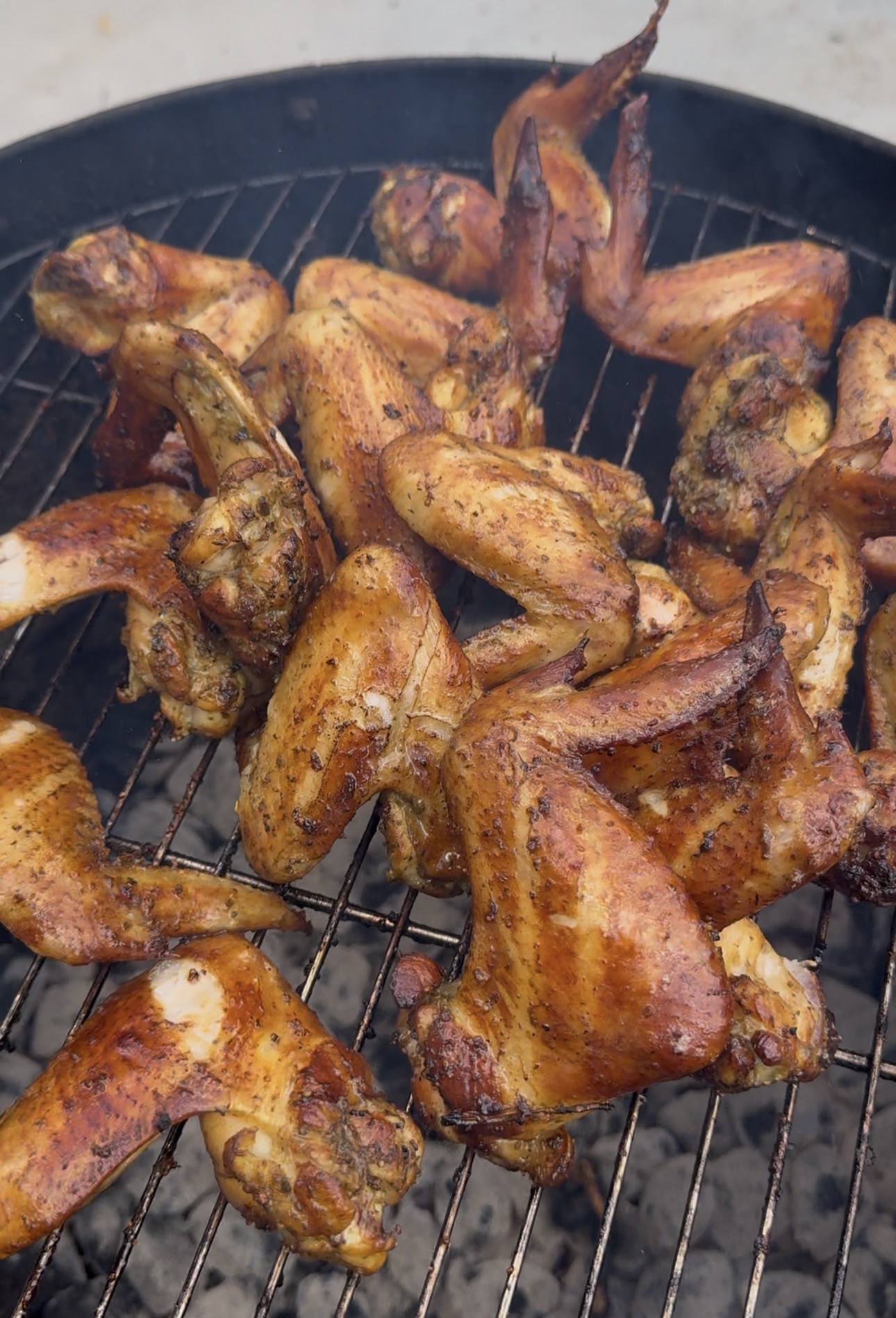 Chicken wings on the grill